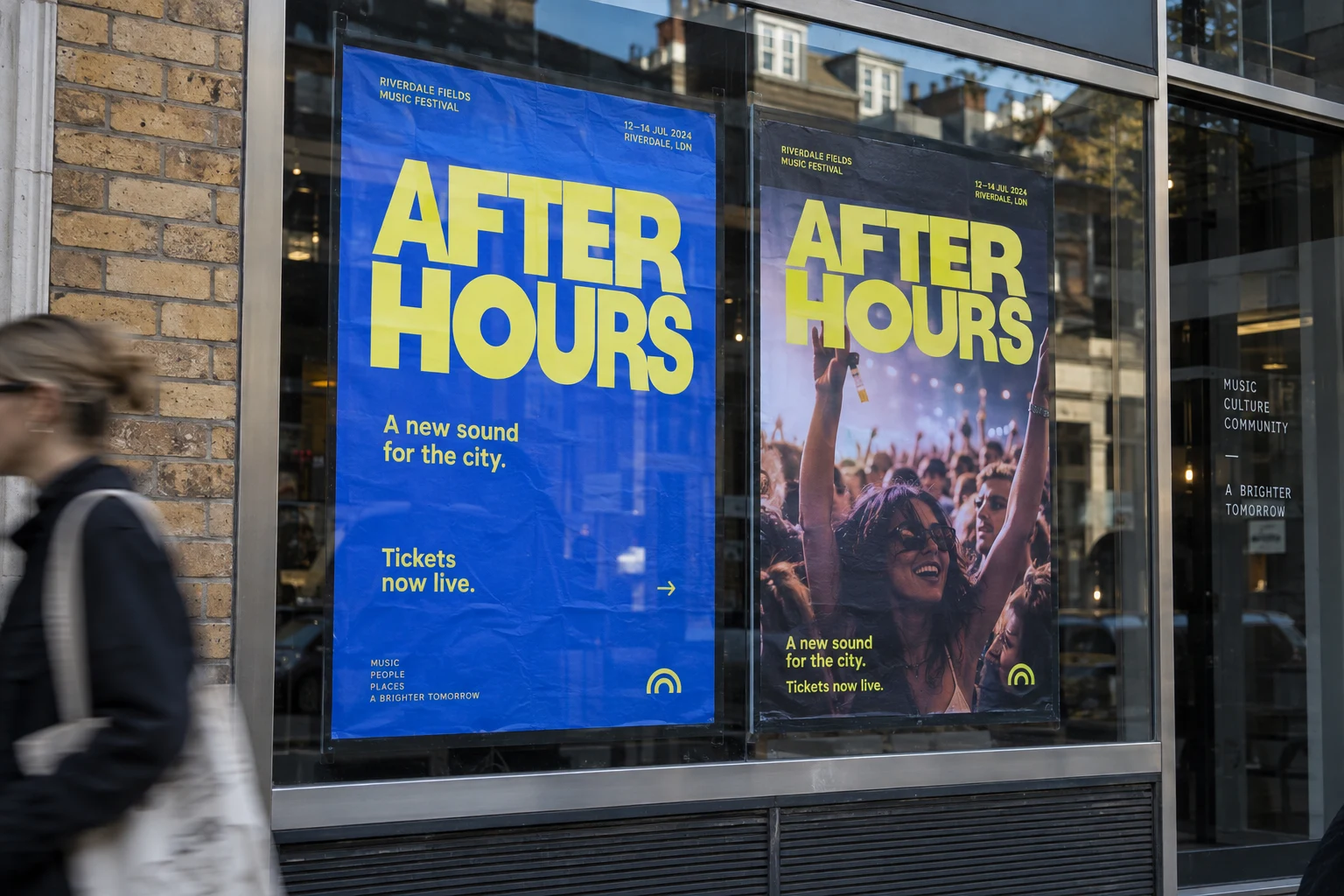 Illustrative advertising campaign shown in a realistic placement