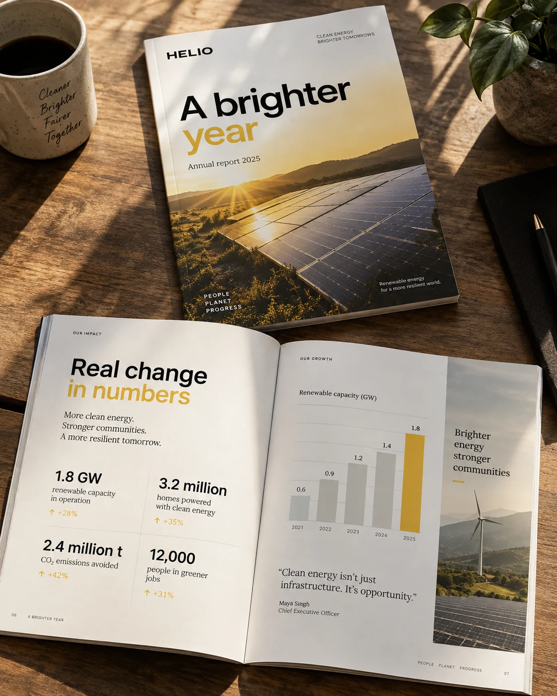 Illustrative annual reports concept shown as finished design work