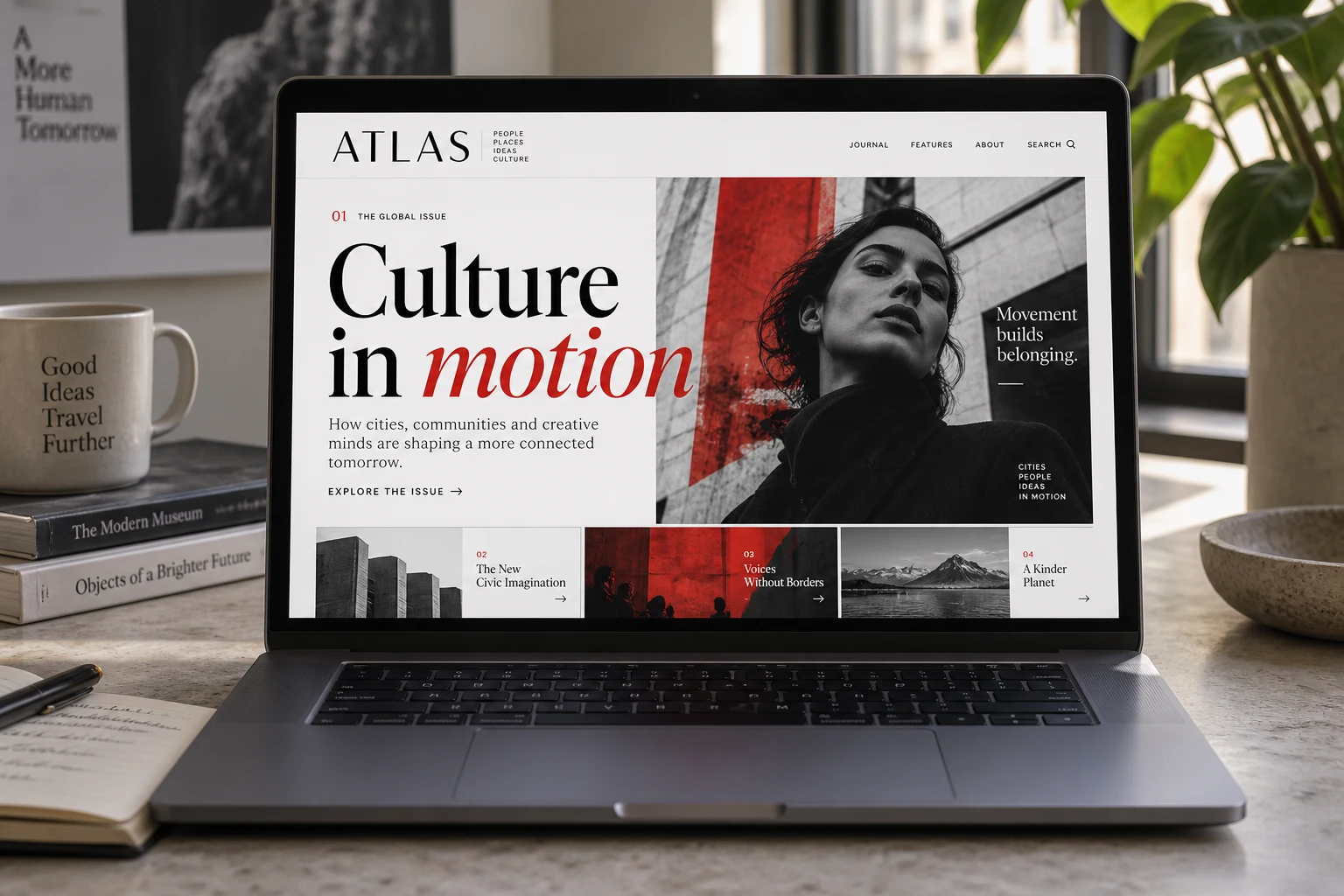 Illustrative digital publications concept shown as finished design work