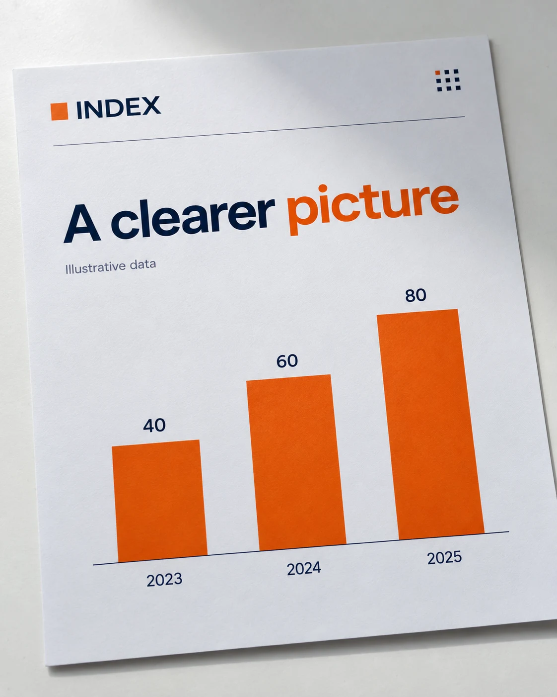 Illustrative data slides concept shown as finished design work
