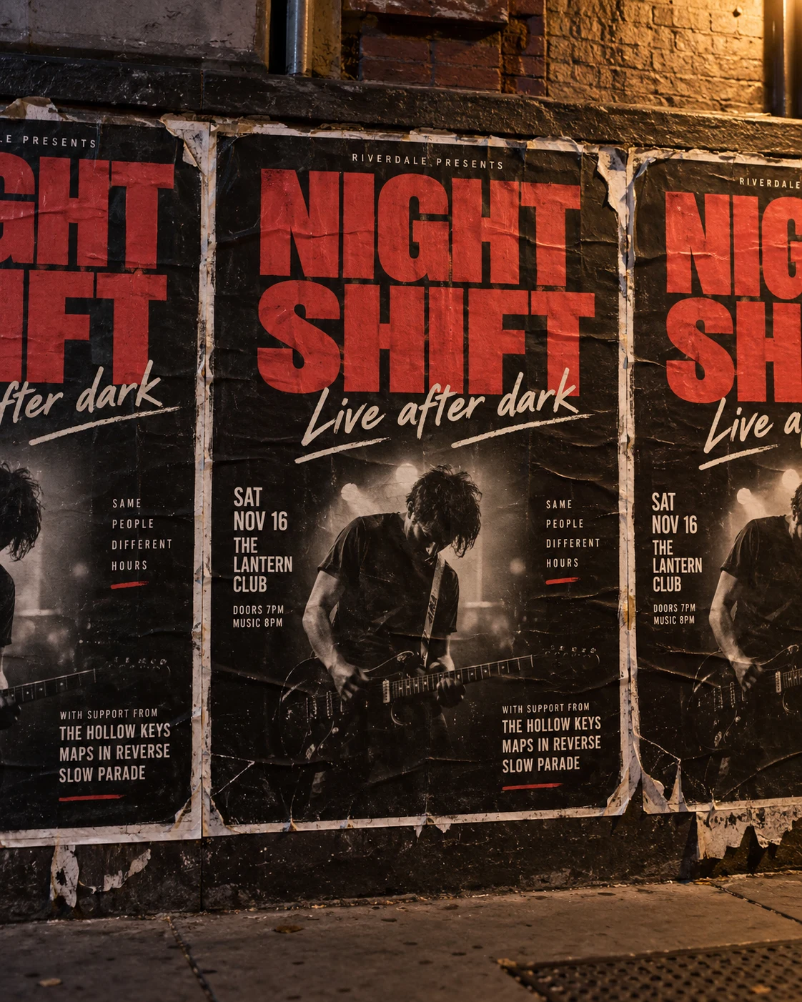 Illustrative posters concept shown as finished design work