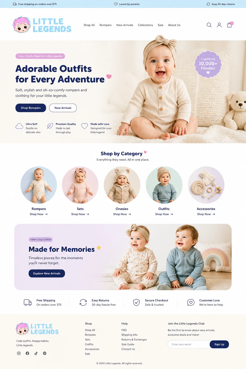 Little Legends ecommerce project