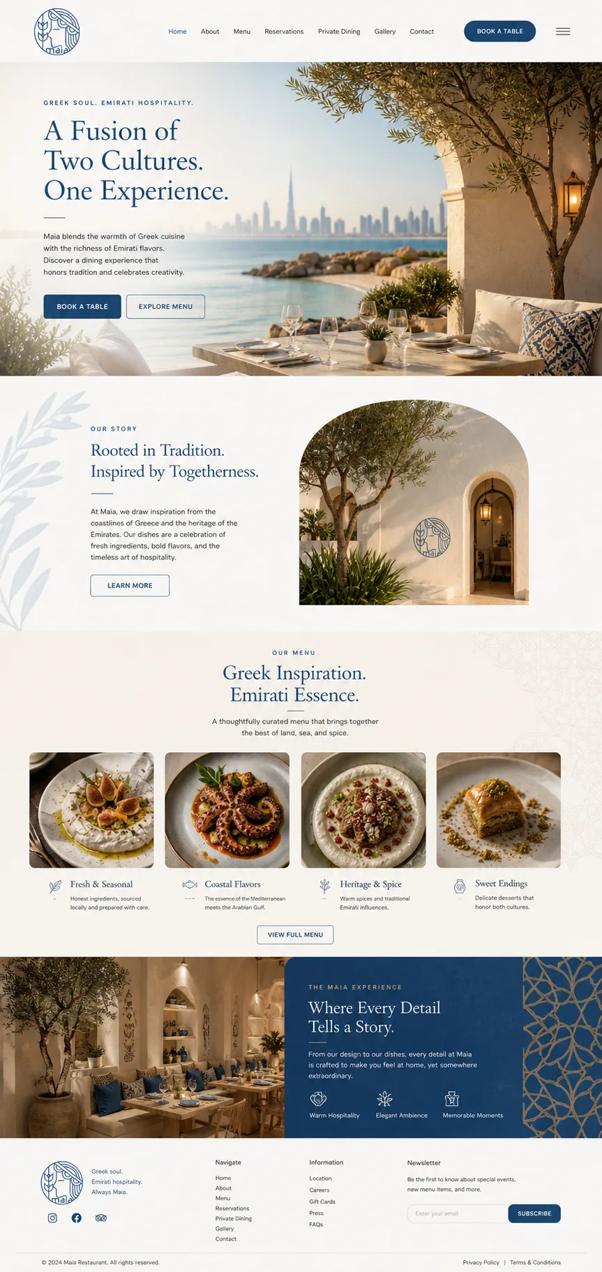 Maia restaurant digital experience